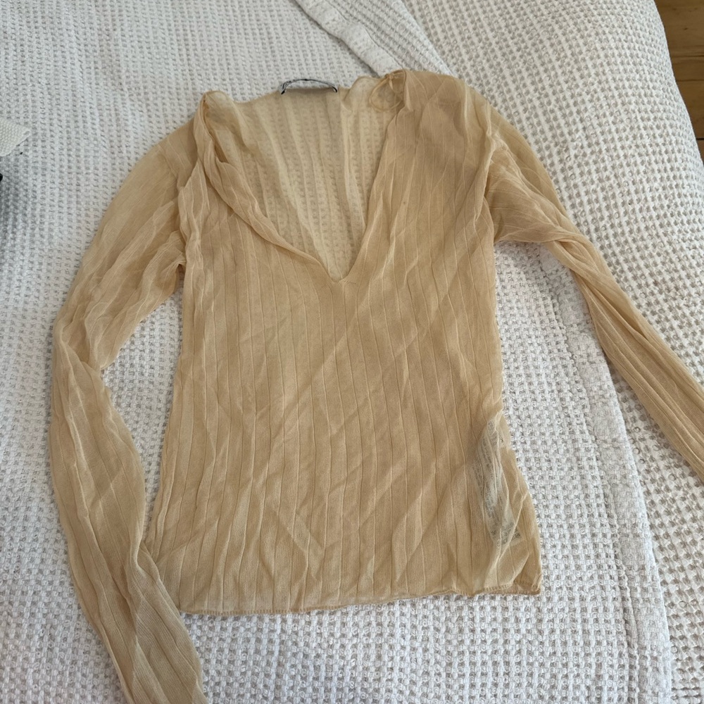Sheet long sleeve top - Zara